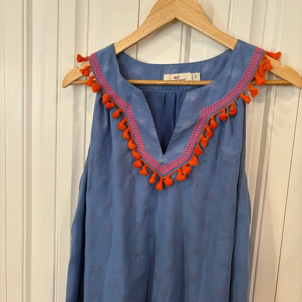 Vineyard Vines‎ Sunset Palm Tassel Dress Size Small - Picture 4 of 9